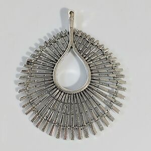 Large Silver Teardrop Necklace Pendant